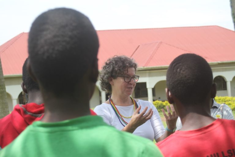 Dr Veronika Praxmarer speaks to students